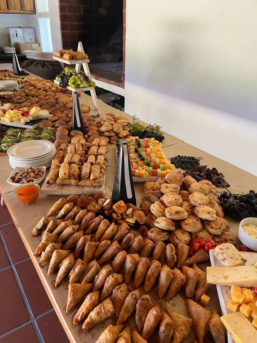Long buffet table at a function