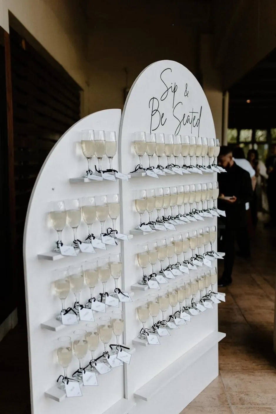 Champagne wall with glasses